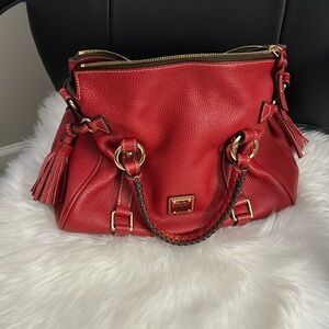 Leather RED Dooney & Bourke Tote w/ Gold Hardware